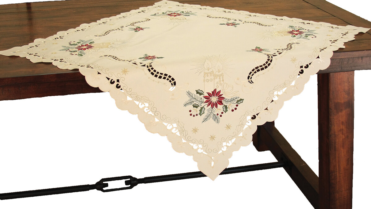 The Holiday Aisle Golden Glow Embroidered Cutwork Christmas Table